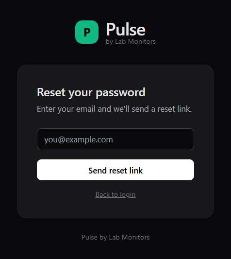 Reset your password form