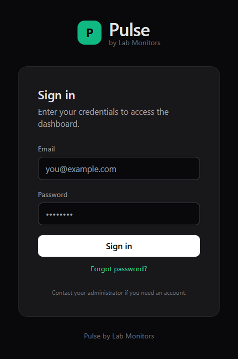 Sign in form