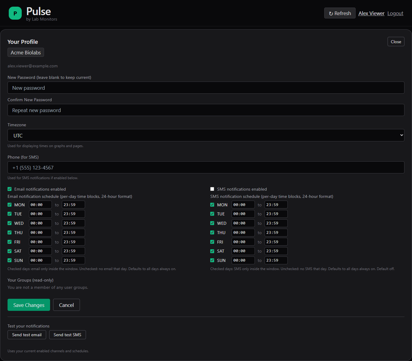 Your Profile panel